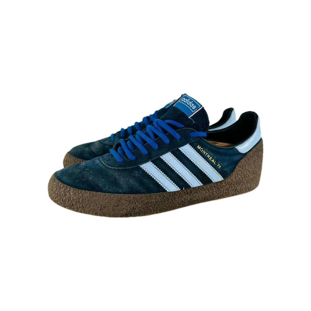 adidas MONTREAL 76 Trainers US 10 Mens Navy Blue CQ2175 Sneakers 3 riemen Shoes